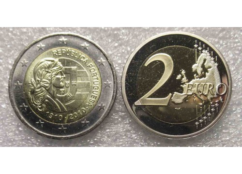 Монета Португалия Юбилейные 2 (два) евро 2010 год. UNC